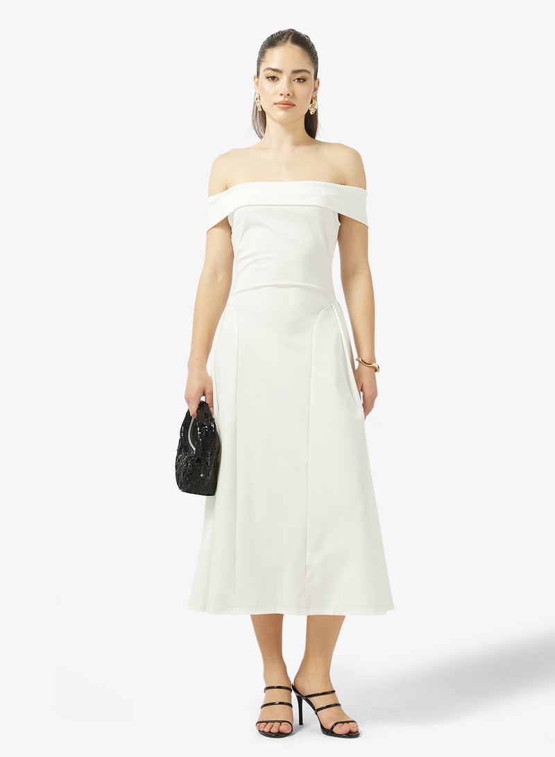 Ginger Off Shoulder Fit & Flare Dress - Image 4